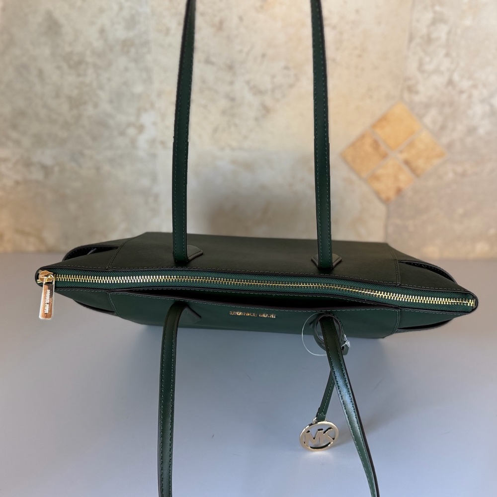 Michael Kors Marilyn LG Shoulder Tote Bag Dark Green - Picture 8 of 14